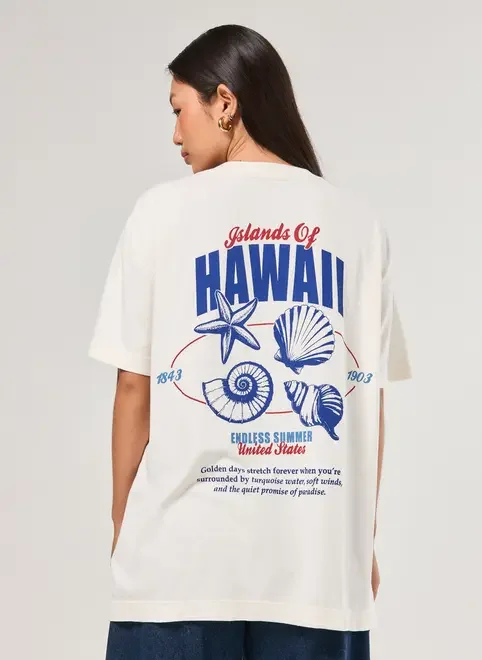 Camiseta Oversized Off-White Hawaii