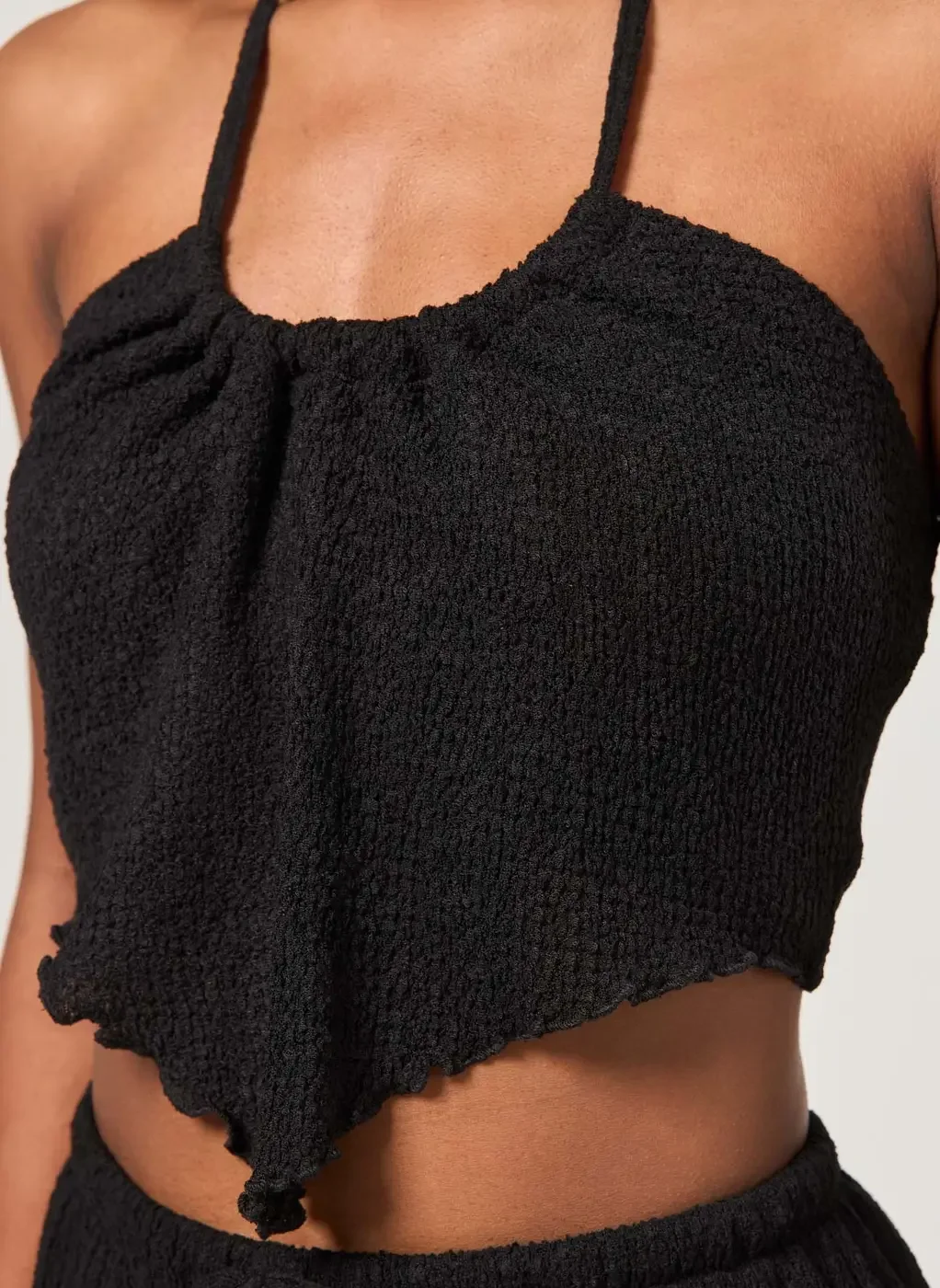 Blusa Texturizada Assimétrica Amarração