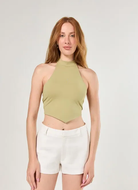 Blusa Frente Única Poliamida Verde