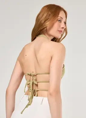 Blusa Frente Única Poliamida Verde