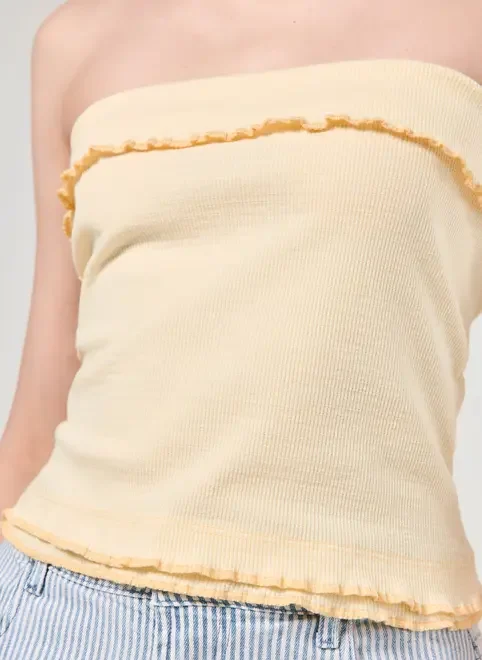 Blusa Tube Top Amarelo Manteiga