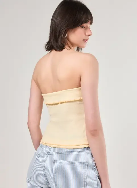 Blusa Tube Top Amarelo Manteiga