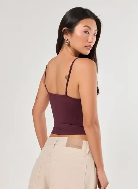 Cropped Poliamida Detalhe Prateado