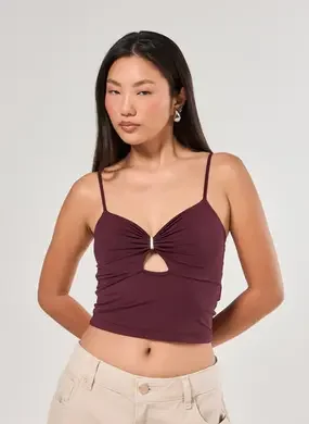 Cropped Poliamida Detalhe Prateado