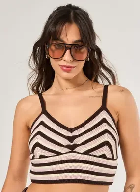 Cropped Tricô Listrado