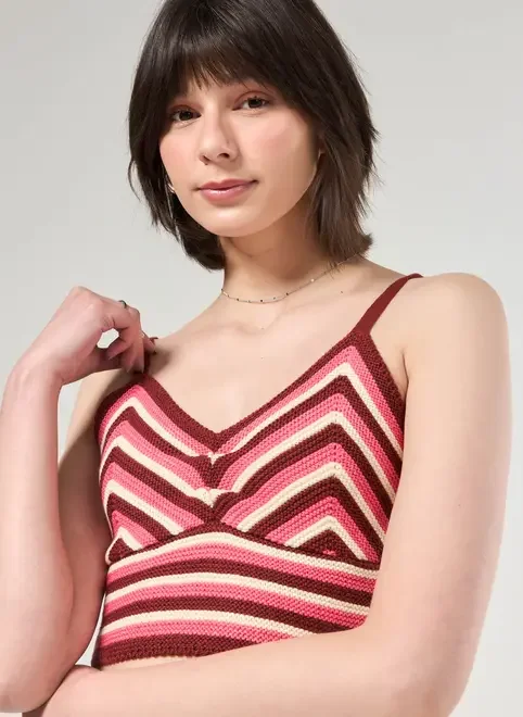 Cropped Tricô Listrado