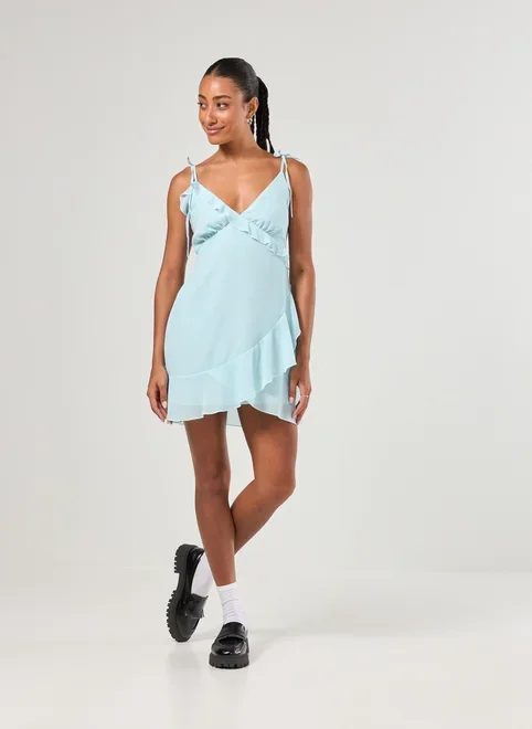 Vestido Chiffon Com Babados