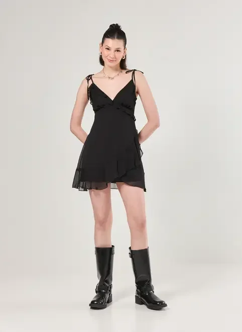 Vestido Chiffon Com Babados