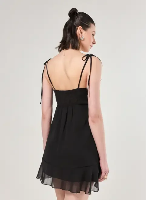 Vestido Chiffon Com Babados