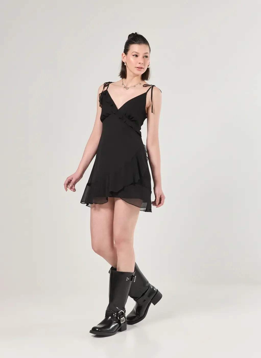 Vestido Chiffon Com Babados