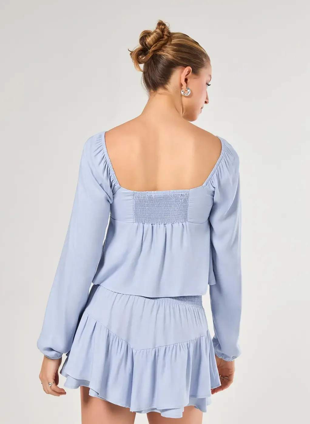 Blusa Manga Longa Recorte Frontal