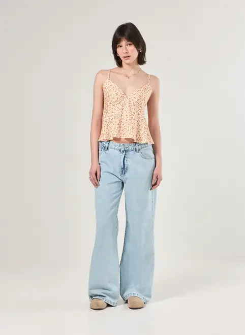 Blusa Amarelo Manteiga Florzinhas