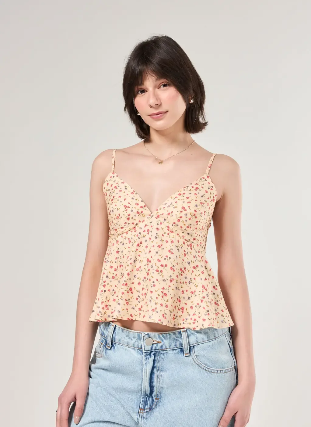 Blusa Amarelo Manteiga Florzinhas