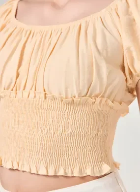 Cropped Amarelo Manteiga Lastex