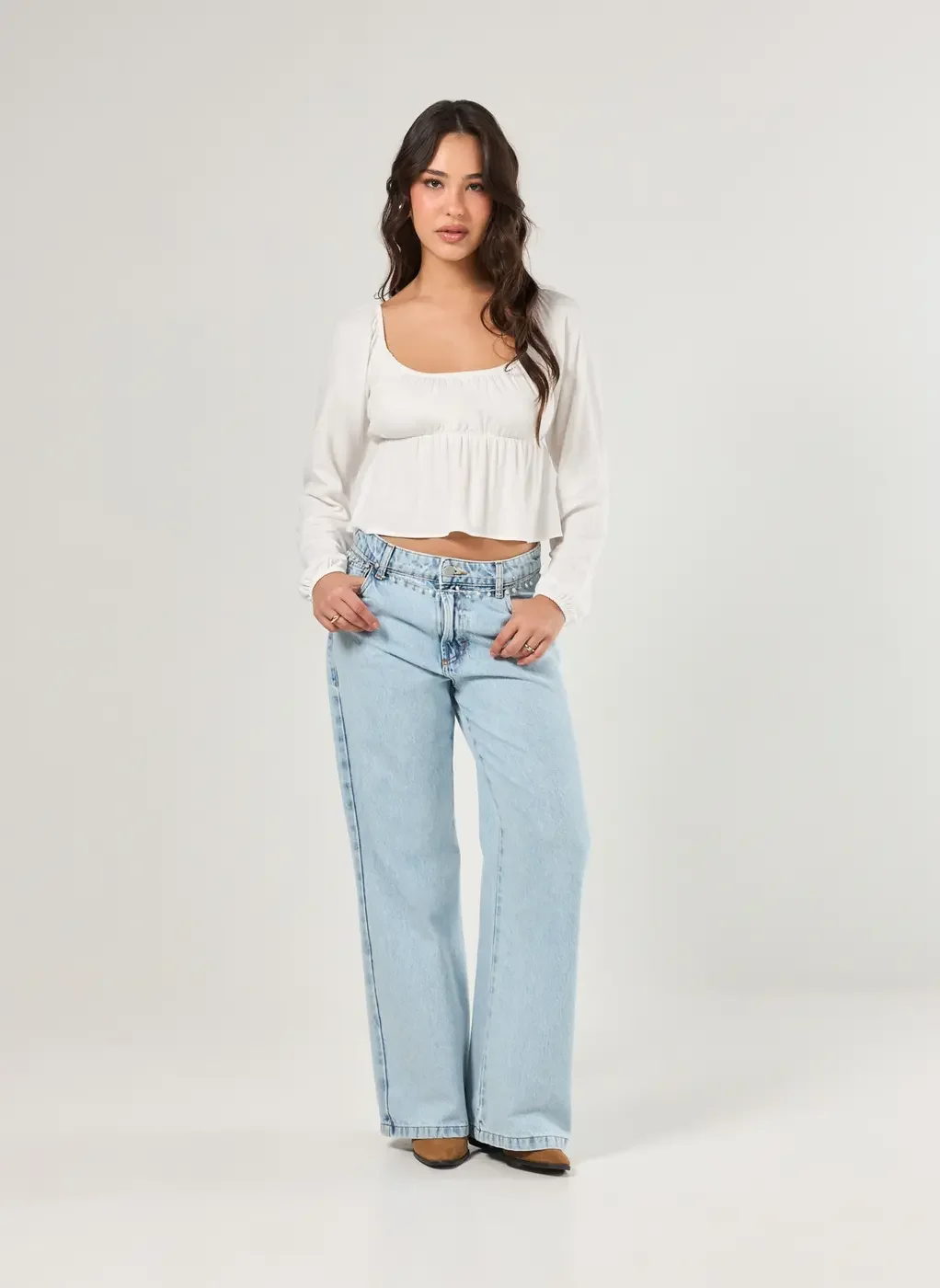 Blusa Manga Longa Batinha Off-White