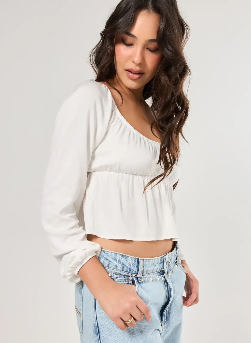 Blusa Manga Longa Batinha Off-White