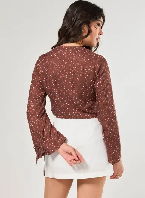 Blusa Amarração Amplinha Marrom Mística