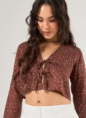 Blusa Amarração Amplinha Marrom Mística
