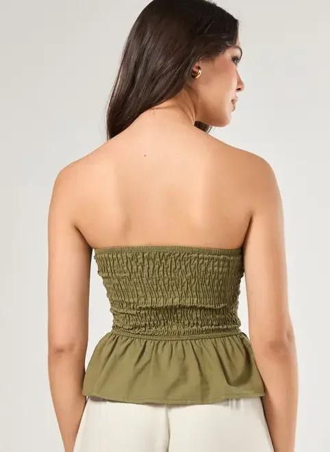 Blusa Sem Mangas Latex Peplum