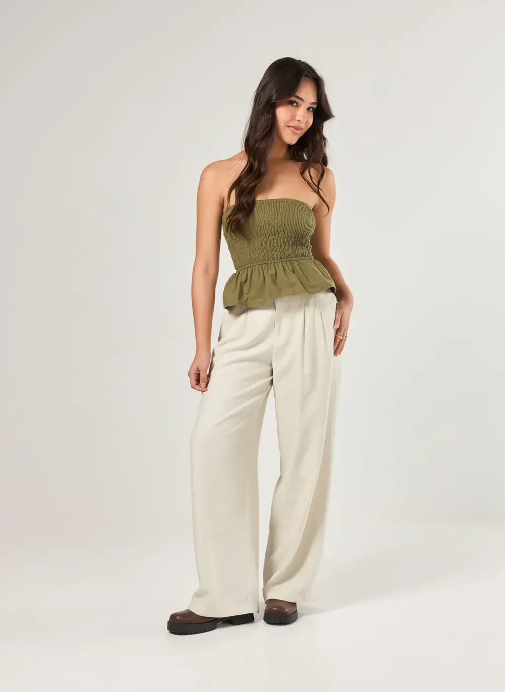 Blusa Sem Mangas Latex Peplum