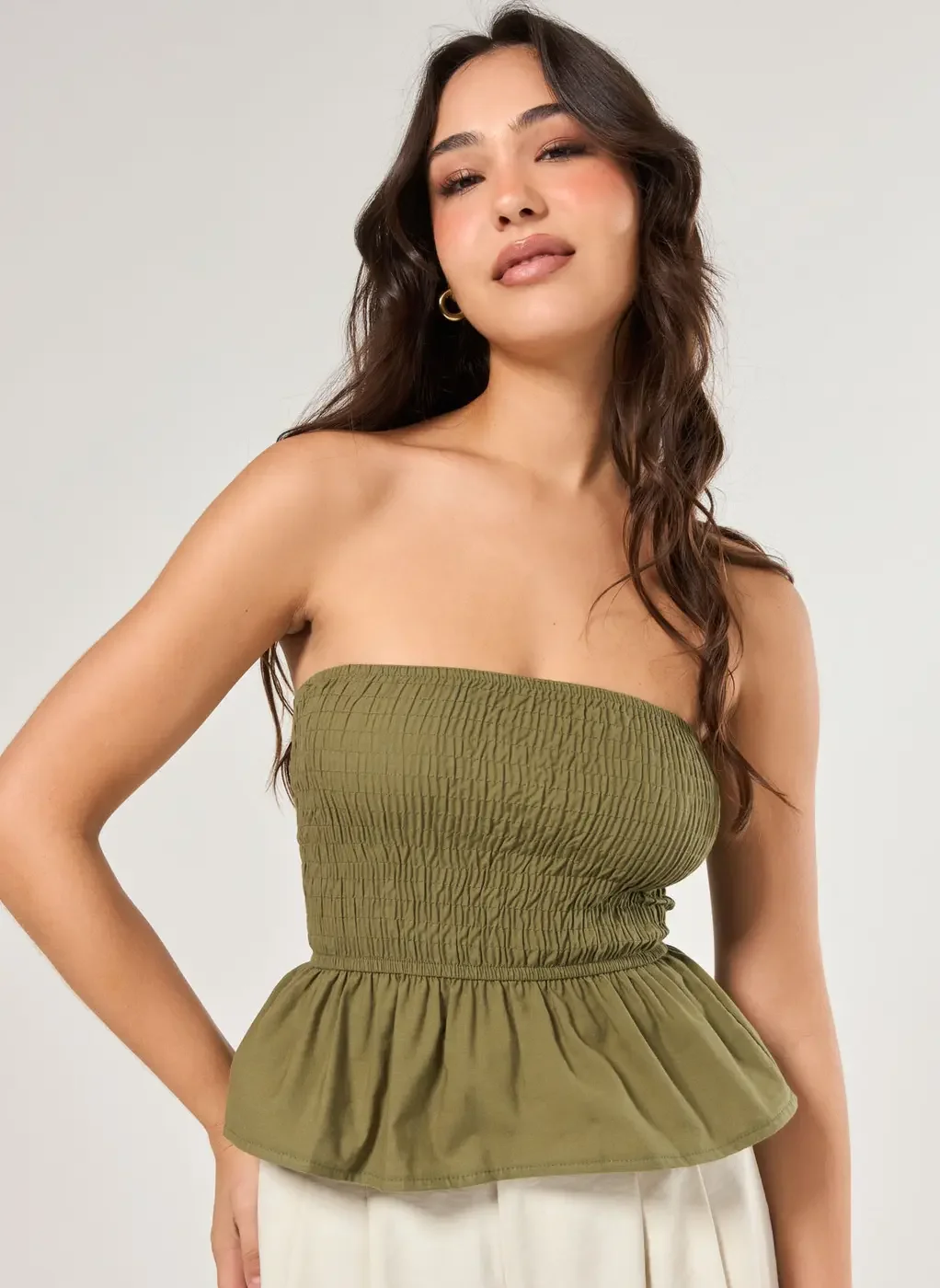 Blusa Sem Mangas Latex Peplum