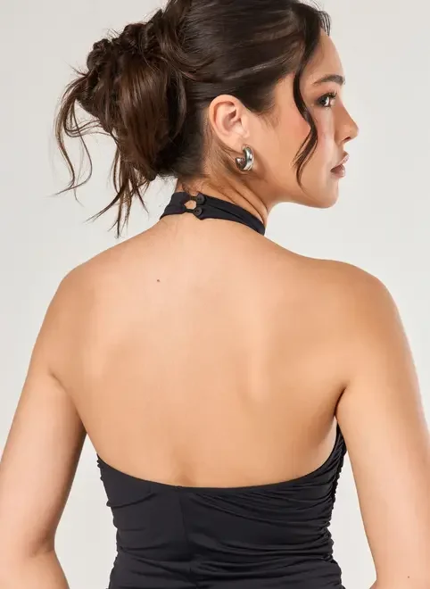 Vestido Curto Frente Única Poliamida