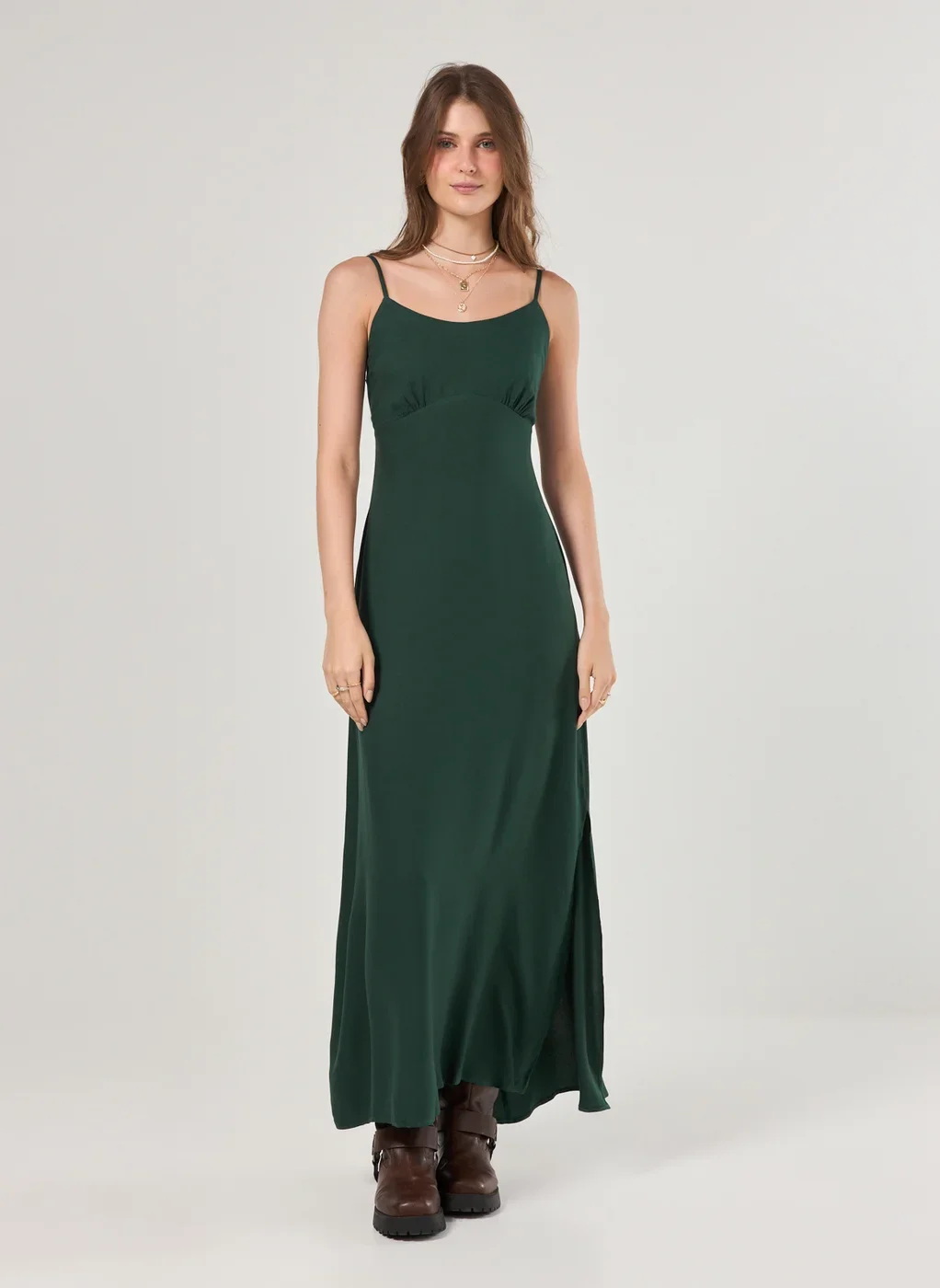 Vestido Midi Amarração Nas Costas