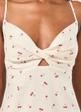 Vestido Curto Linho Cerejas