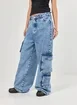 Calça Jeans Cargo Super Wide Leg