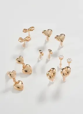 Conjunto 6 Brincos Dourados