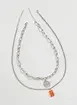 Conjunto 2 Colares Prateados Smile E Gummy