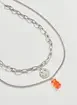 Conjunto 2 Colares Prateados Smile E Gummy