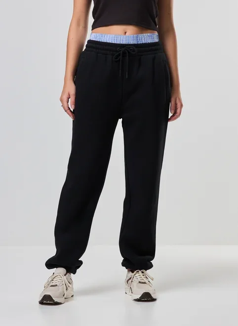 Calça De Moletom Jogger Elástico