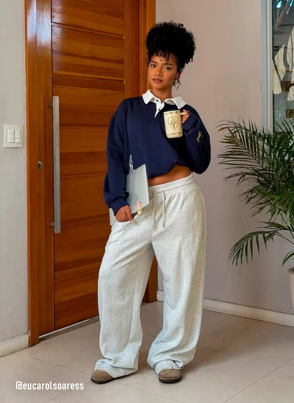 Calça Moletom Wide Leg