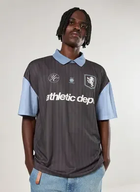 Camiseta Oversized Polo Esportiva Cinza E Azul