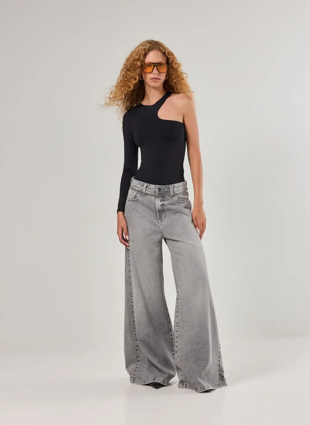 Body Poliamida Manga Única Recortes