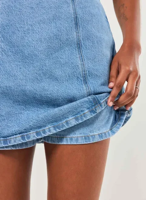 Vestido Jeans Com Short Embutido