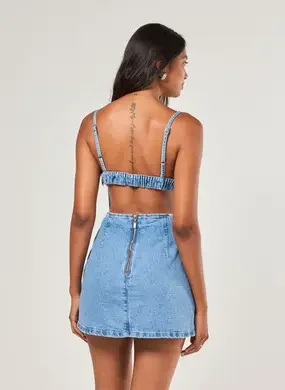 Vestido Jeans Com Short Embutido