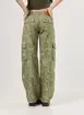 Calça Wide Leg Cargo Sarja Militar
