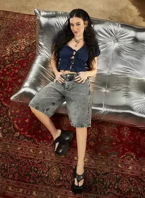 Jorts Baggy Jeans Cinza