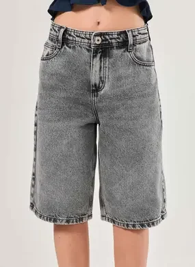 Jorts Baggy Jeans Cinza