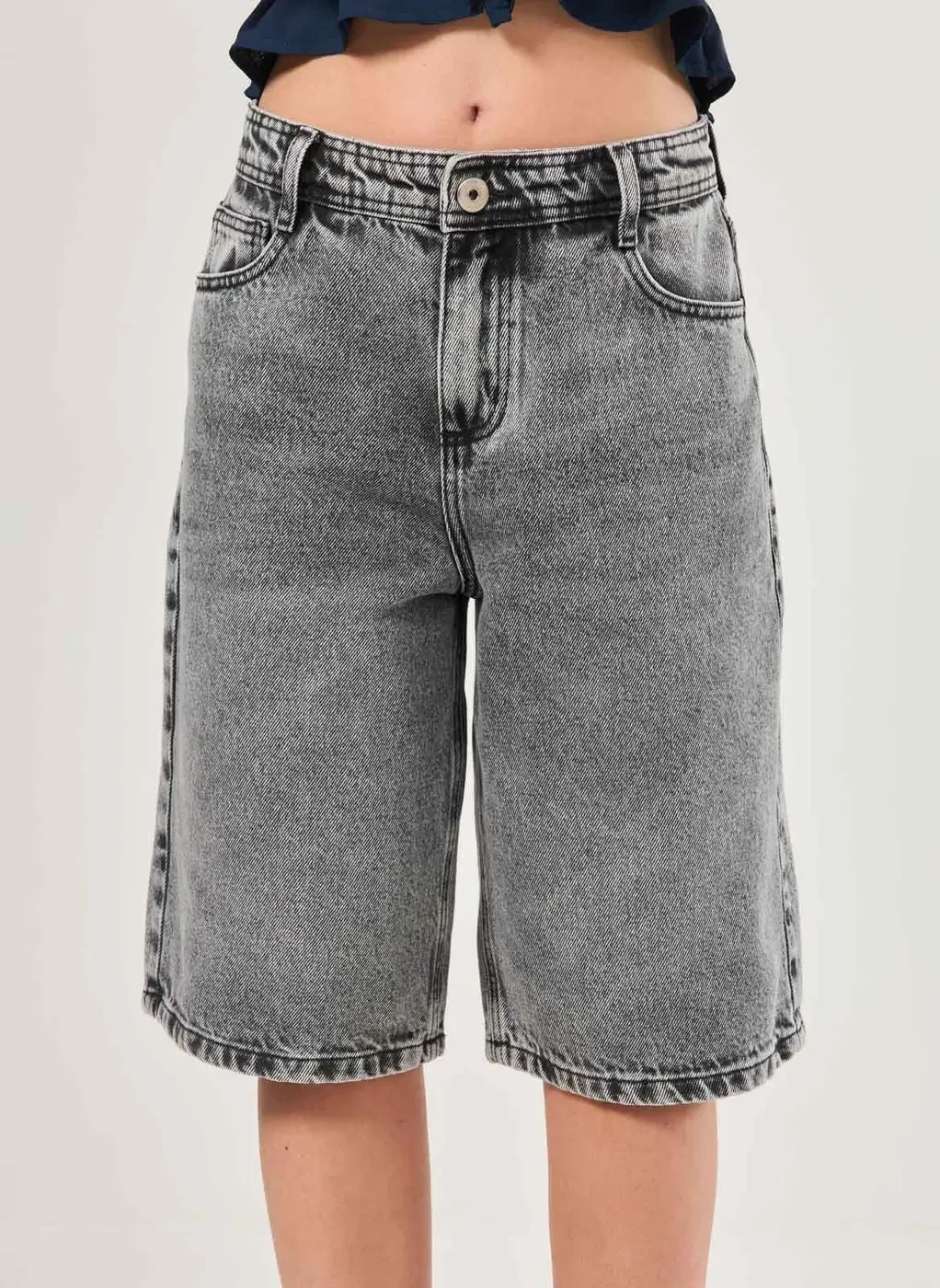 Jorts Baggy Jeans Cinza