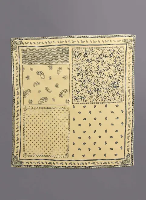Lenço Amarelo Manteiga Paisley
