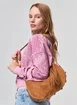 Bolsa Slouchy Suede Caramelo Franjas