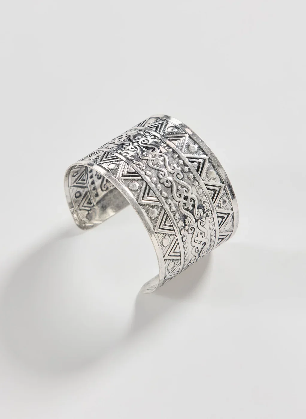 Bracelete Rígido Prateado Boho