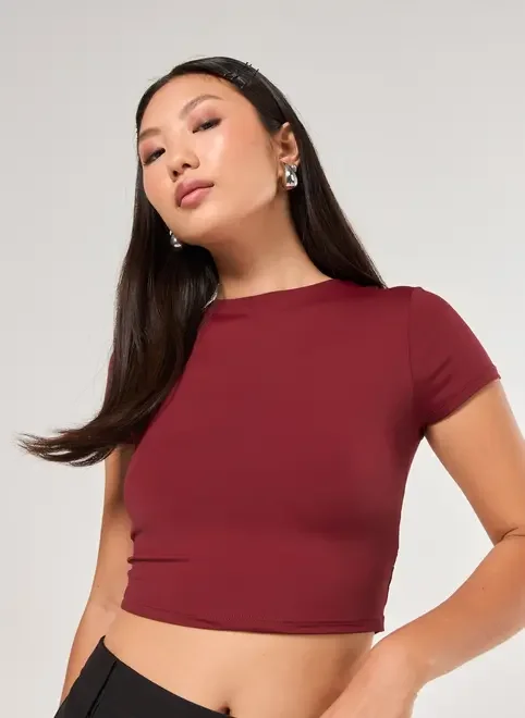 Cropped Poliamida Costas Abertas Torção