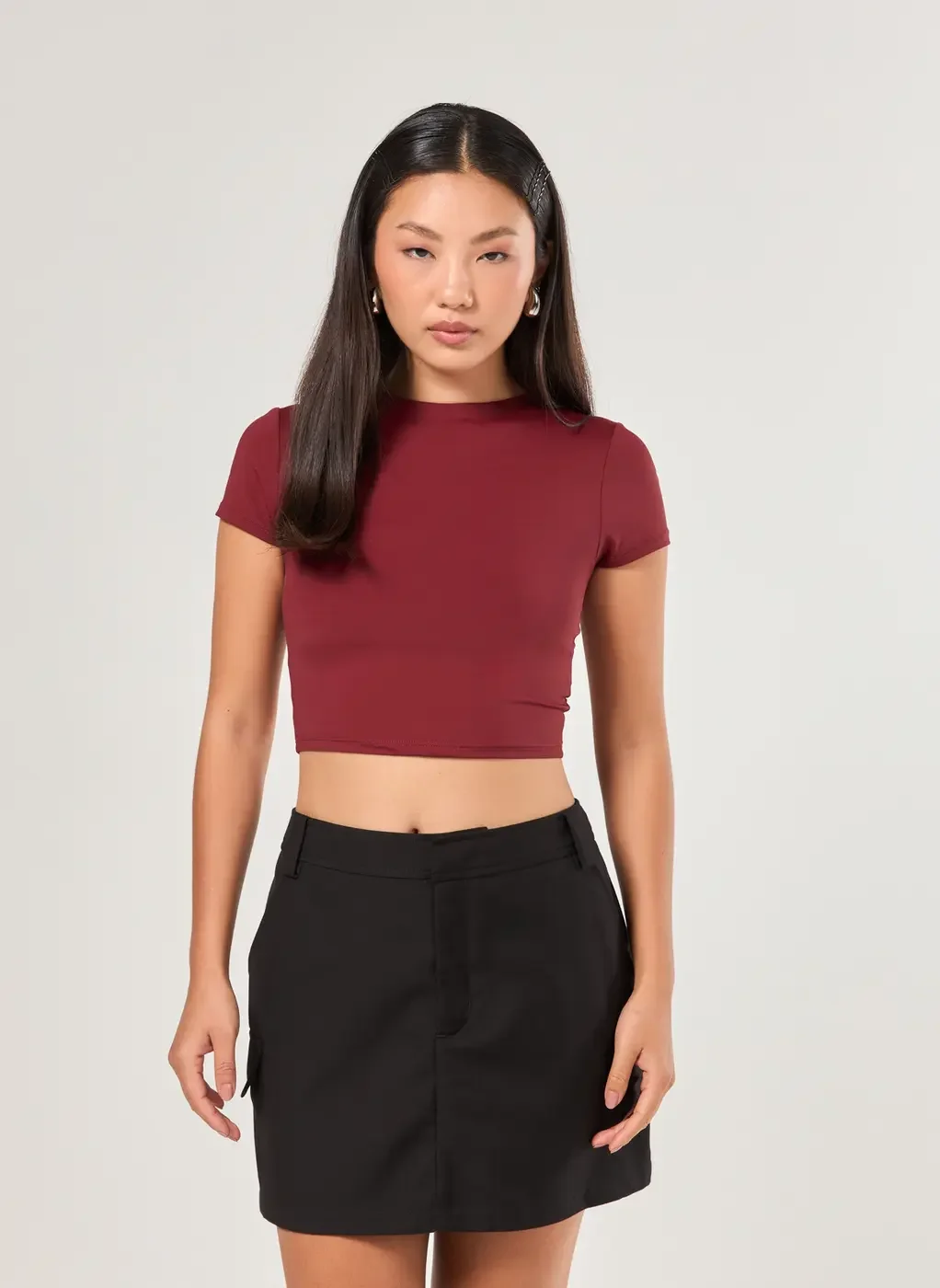 Cropped Poliamida Costas Abertas Torção