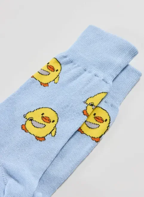 Meia Azul Pintinho Com Faca