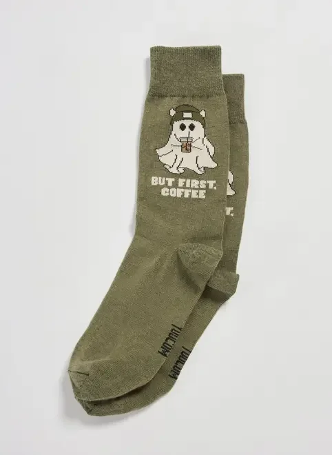 Meia Verde Militar Fantasma Café