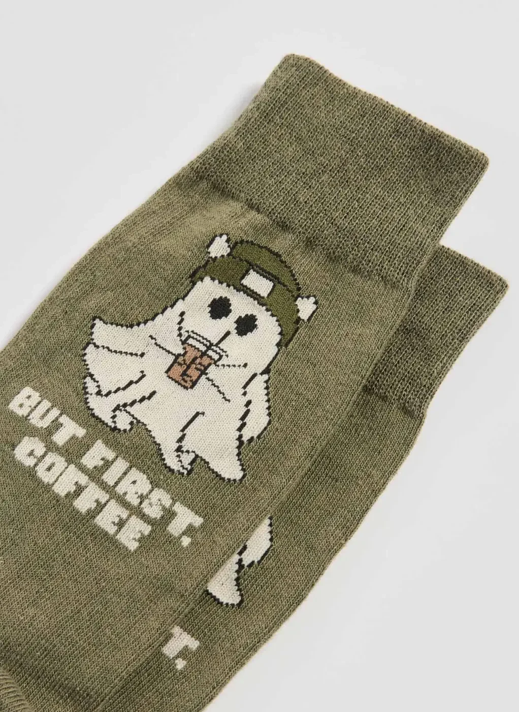 Meia Verde Militar Fantasma Café